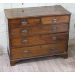 A George III mahogany chest of drawers, width 111cm, depth 49.5cm & height 91cm.