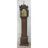 A fine quality Edwardian granddaughter clock having double weight driven movement, brass dial with