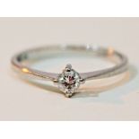 A single stone diamond ring, platinum band, gross wt. 2.3g, size M.