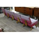A set of 6 retro chairs by Hille London with sprung seats, width 57cm, depth 64cm, height 72cm each.