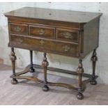 A William & Mary style walnut chest of stand, width 106.5cm, depth 64cm & height 90cm.