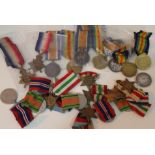 A group of 25 WWI and WWII medals.