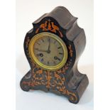 A French marquetry inlaid mantel clock, the dial inscribed 'Dupont A Paris', height 22.5cm, as