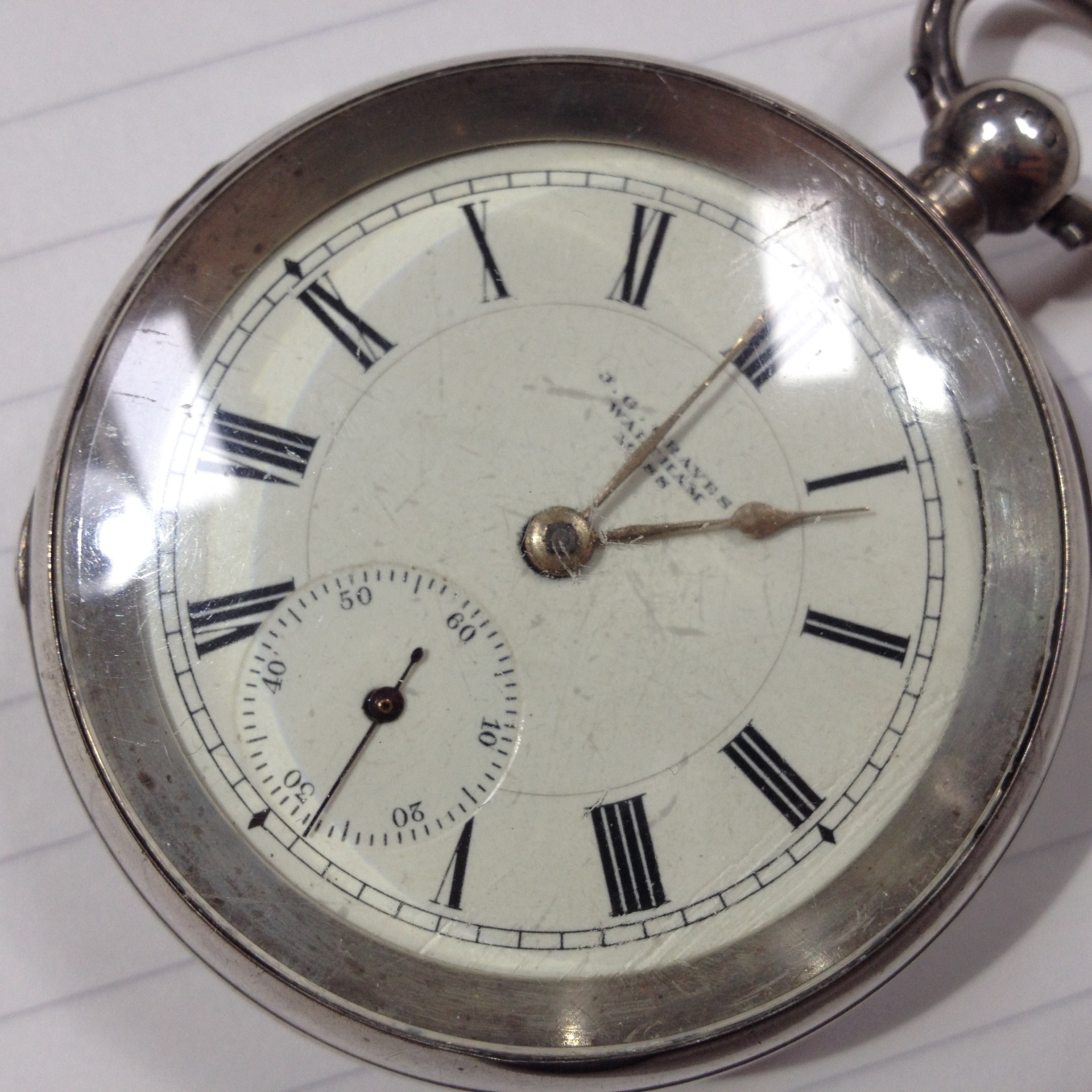 A hallmarked silver pocket watch, diam. 5.6cm. - Bild 5 aus 8