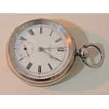 A hallmarked silver pocket watch, diam. 5.6cm.