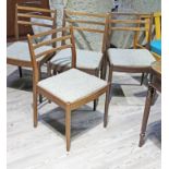 A set of four G-Plan teak dining chairs.