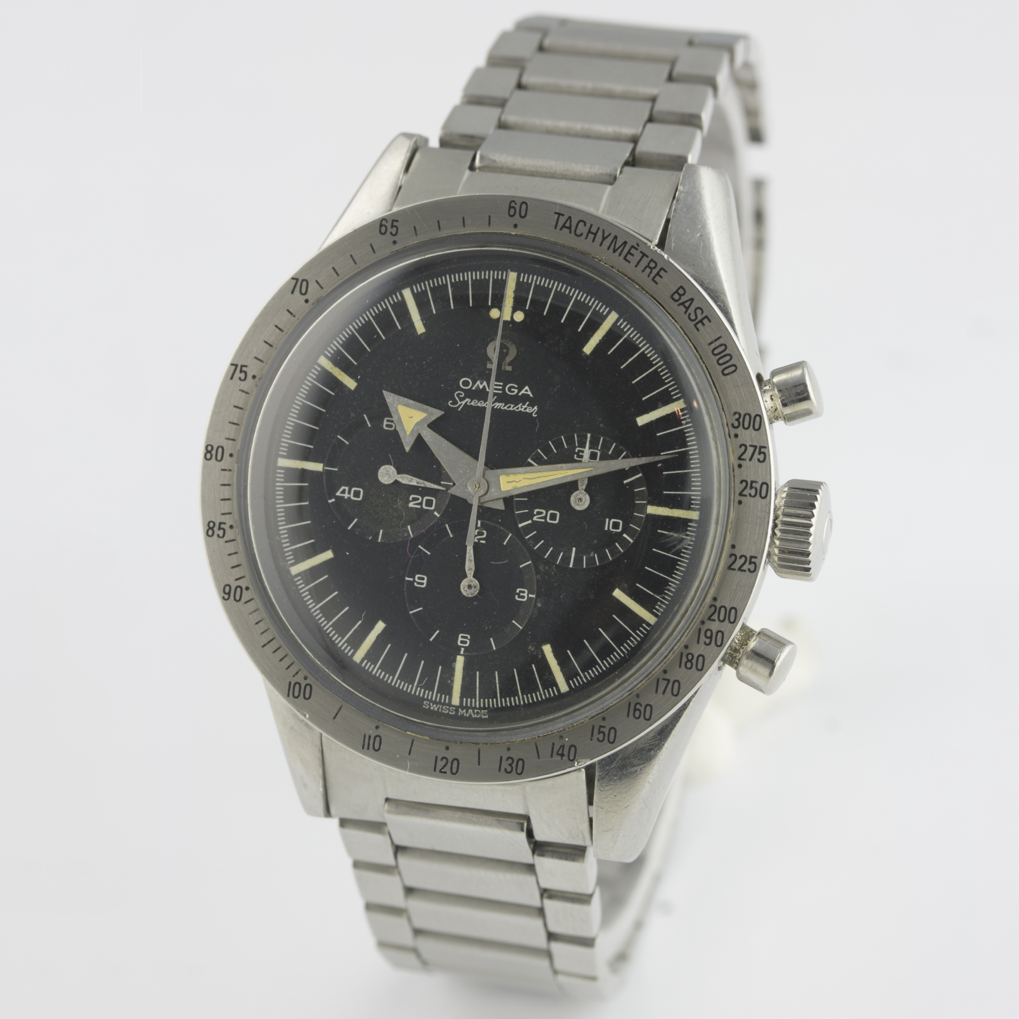 A VERY RARE GENTLEMAN'S STAINLESS STEEL OMEGA SPEEDMASTER CHRONOGRAPH BRACELET WATCH DATED 1959, - Image 5 of 11