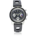 A GENTLEMAN'S STAINLESS STEEL JENNY DIVERS CHRONOGRAPH WRIST WATCH CIRCA 1960s, REF. 2003 D: Black