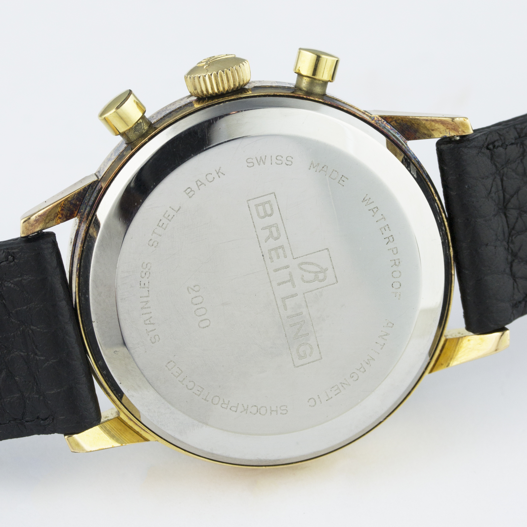 A GENTLEMAN'S "NOS" GOLD PLATED BREITLING TOP TIME CHRONOGRAPH WRIST WATCH CIRCA 1960s, REF. 2000 D: - Image 6 of 6