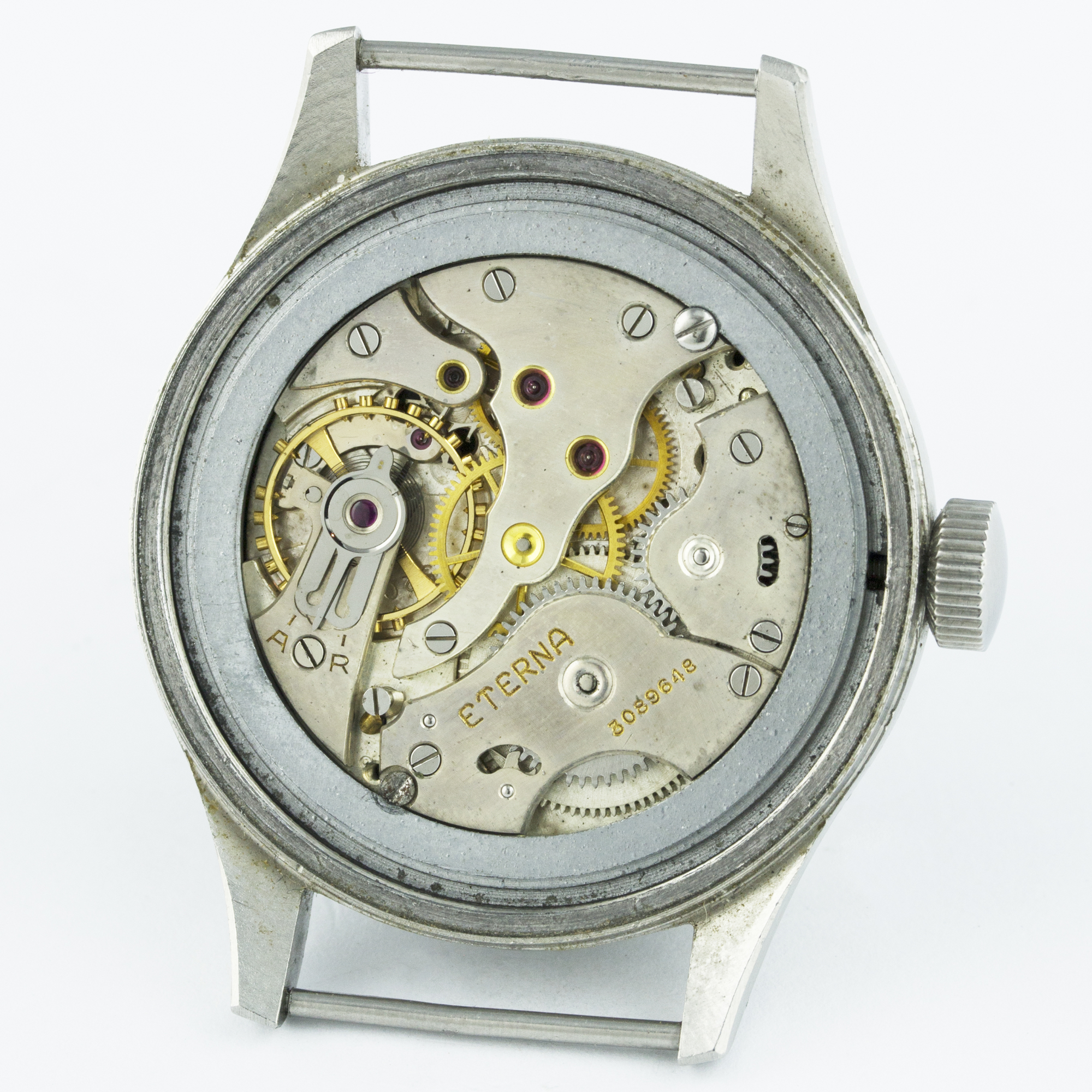 A GENTLEMAN'S STAINLESS STEEL BRITISH MILITARY ETERNA W.W.W. WRIST WATCH CIRCA 1940s PART OF THE " - Image 7 of 8