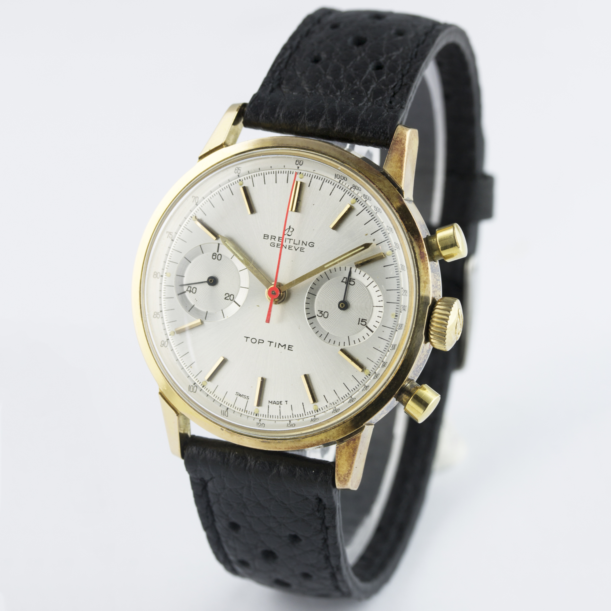 A GENTLEMAN'S "NOS" GOLD PLATED BREITLING TOP TIME CHRONOGRAPH WRIST WATCH CIRCA 1960s, REF. 2000 D: - Image 4 of 6