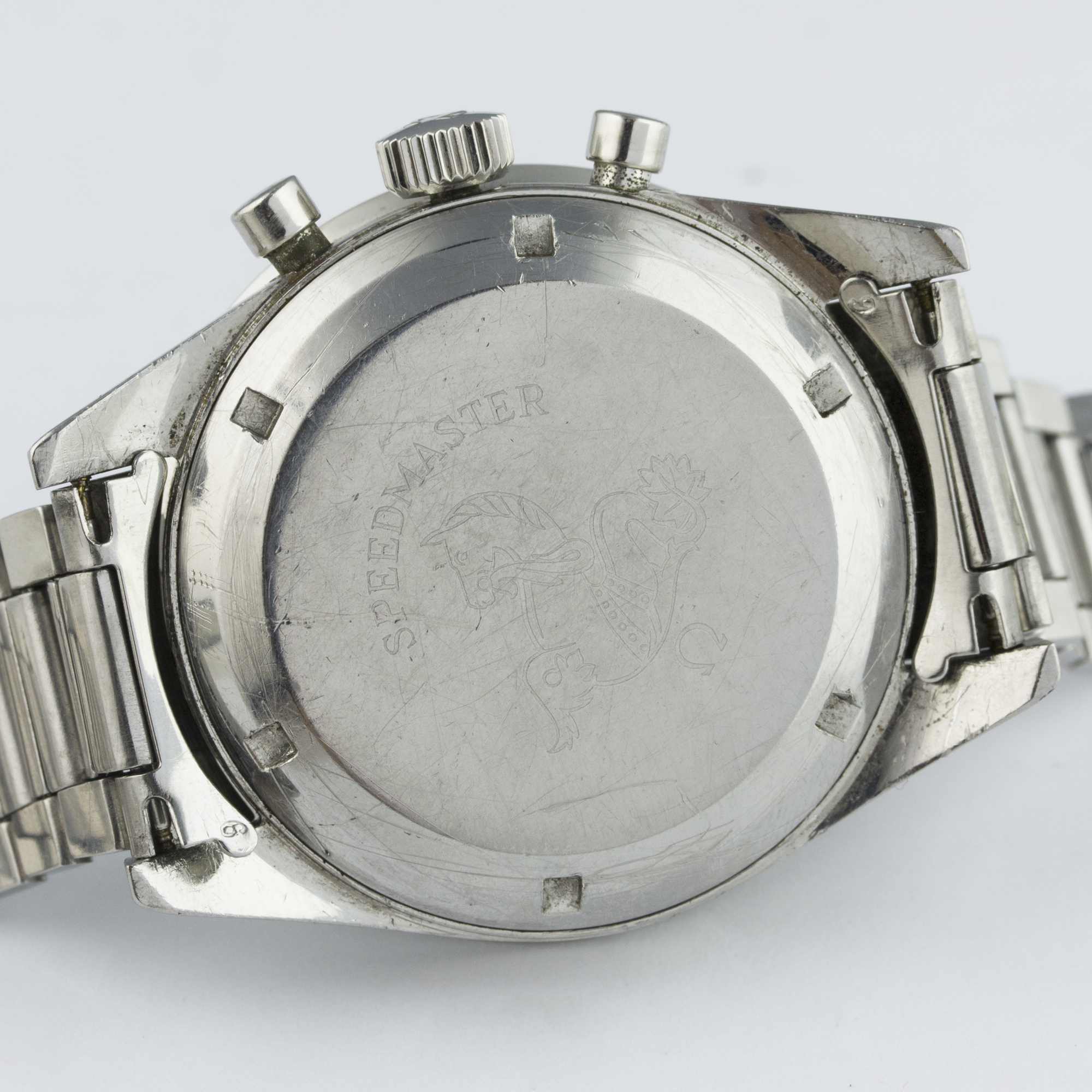 A VERY RARE GENTLEMAN'S STAINLESS STEEL OMEGA SPEEDMASTER CHRONOGRAPH BRACELET WATCH DATED 1959, - Image 8 of 11