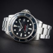 A VERY RARE GENTLEMAN’S STAINLESS STEEL ROLEX OYSTER PERPETUAL DATE “DOUBLE RED” SEA DWELLER