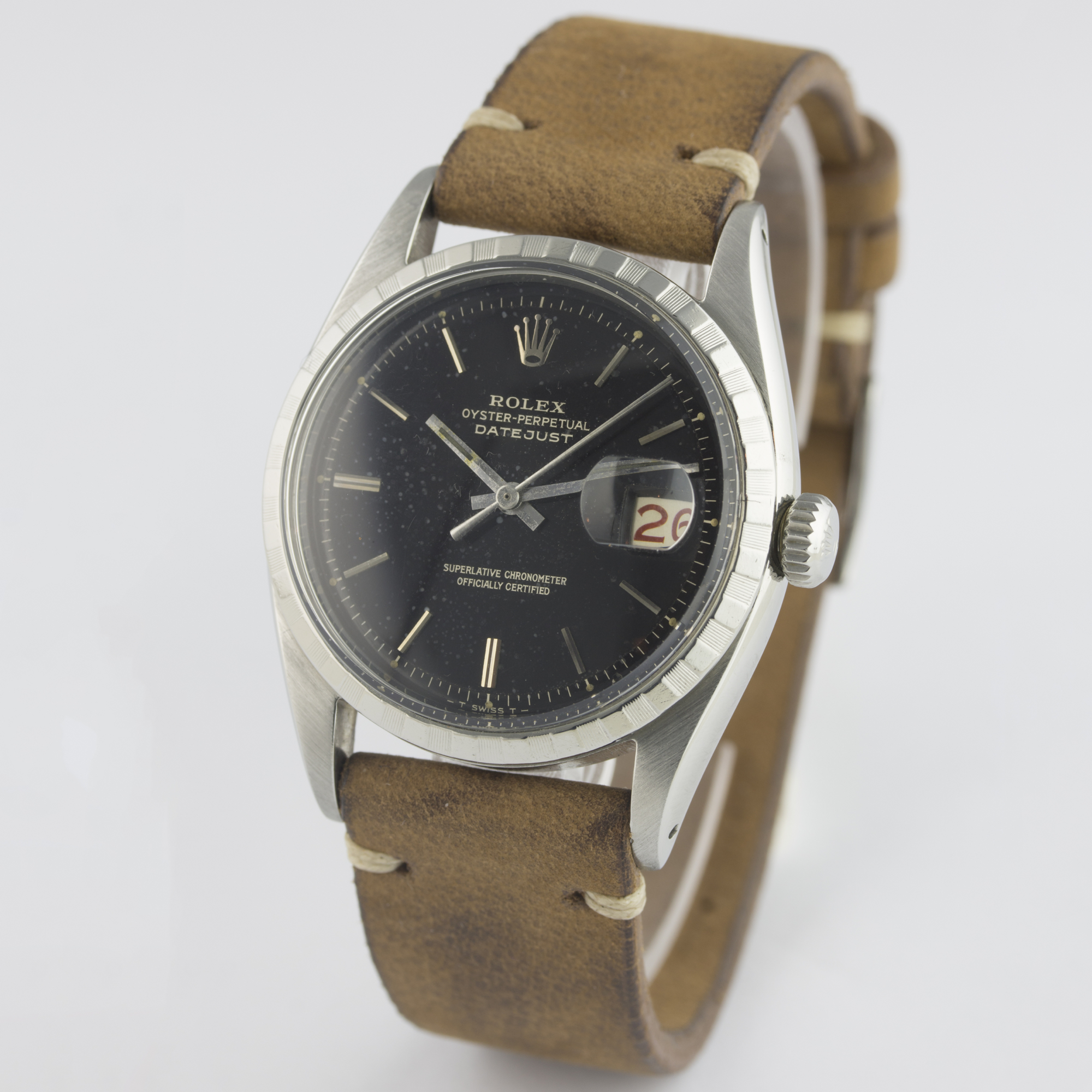 A RARE GENTLEMAN'S STAINLESS STEEL ROLEX OYSTER PERPETUAL DATEJUST WRIST WATCH CIRCA 1960, REF. 6605 - Image 5 of 9