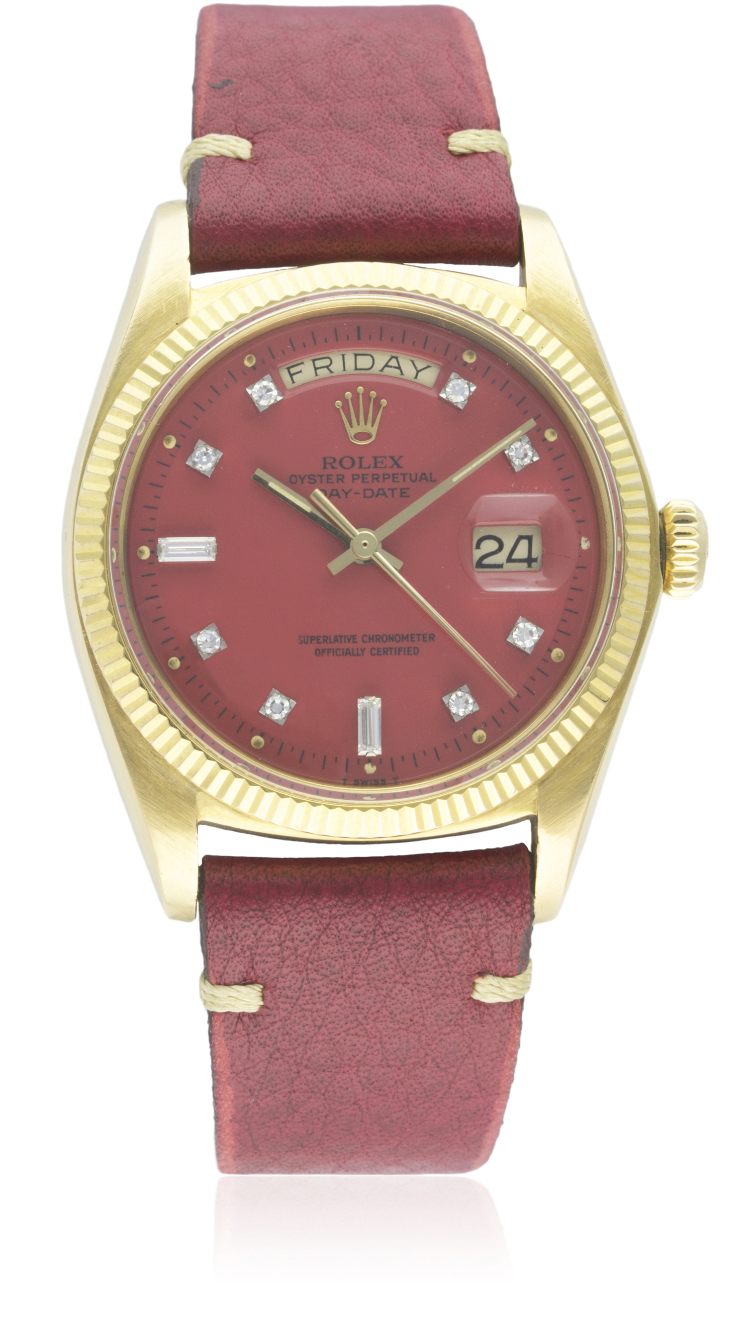 A FINE & RARE GENTLEMAN'S 18K SOLID GOLD ROLEX OYSTER PERPETUAL DAY DATE WRIST WATCH CIRCA 1971, - Image 2 of 2
