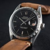 A RARE GENTLEMAN'S STAINLESS STEEL ROLEX OYSTER PERPETUAL DATEJUST WRIST WATCH CIRCA 1960, REF. 6605