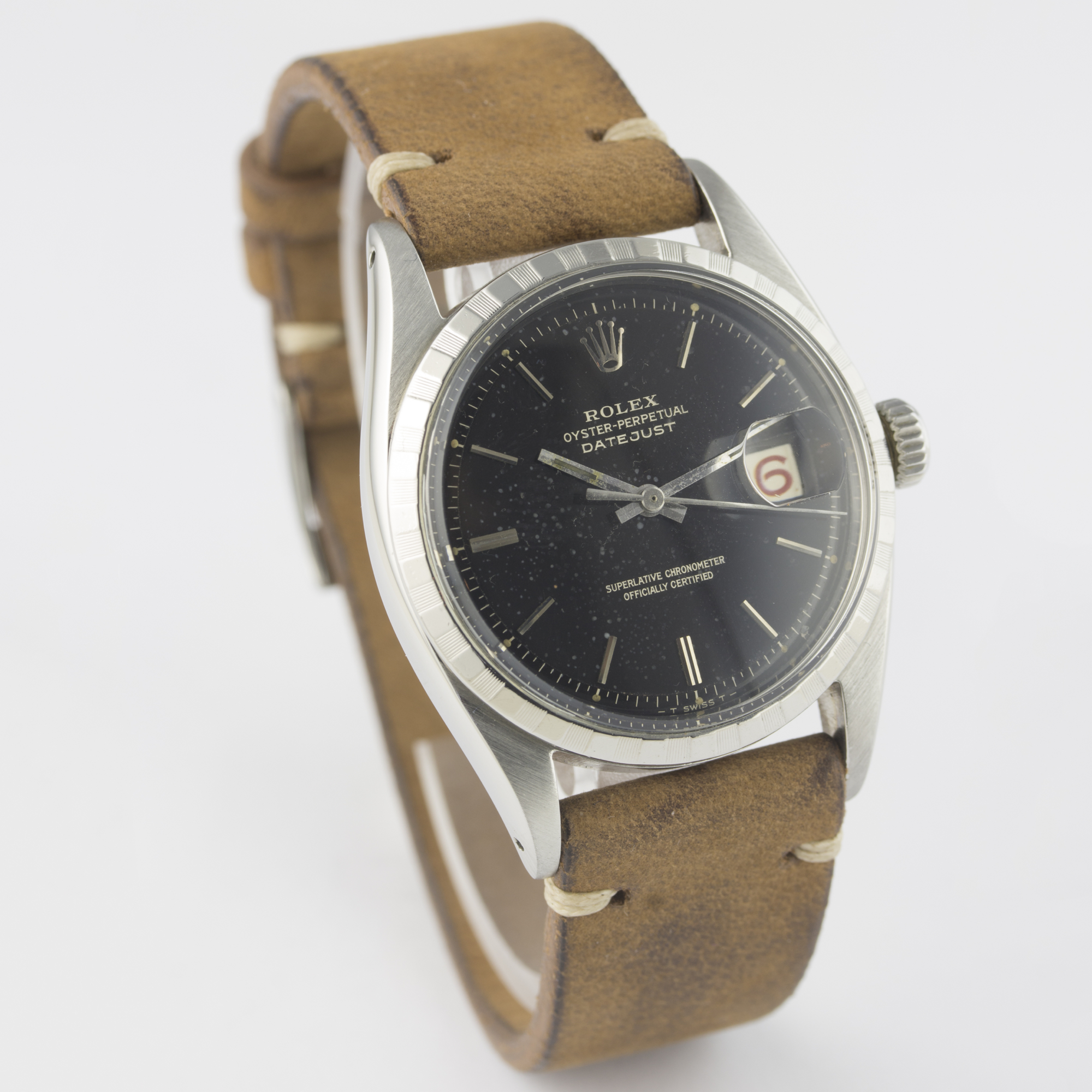 A RARE GENTLEMAN'S STAINLESS STEEL ROLEX OYSTER PERPETUAL DATEJUST WRIST WATCH CIRCA 1960, REF. 6605 - Image 6 of 9
