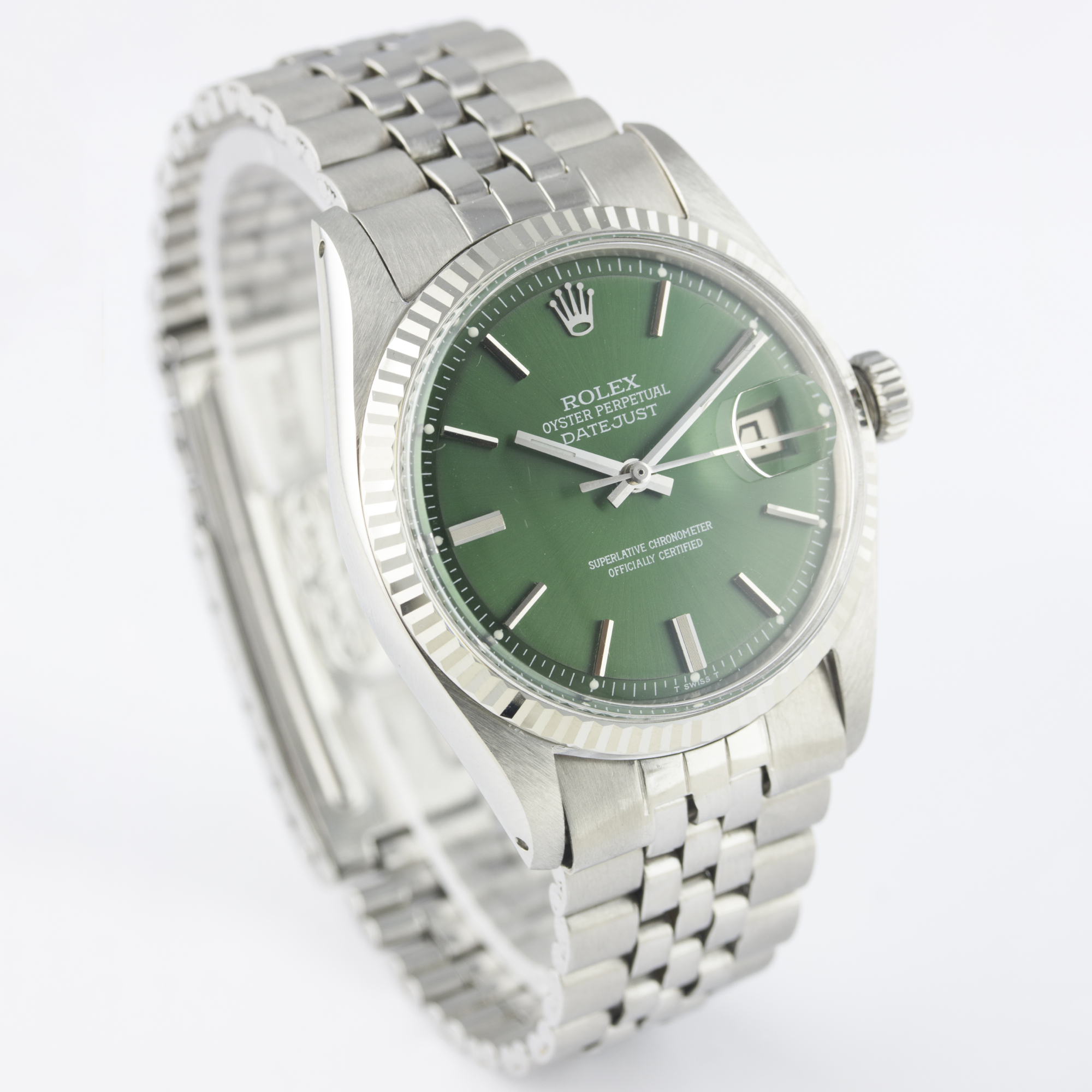 A GENTLEMAN'S STAINLESS STEEL & WHITE GOLD ROLEX OYSTER PERPETUAL DATEJUST BRACELET WATCH CIRCA - Image 5 of 10