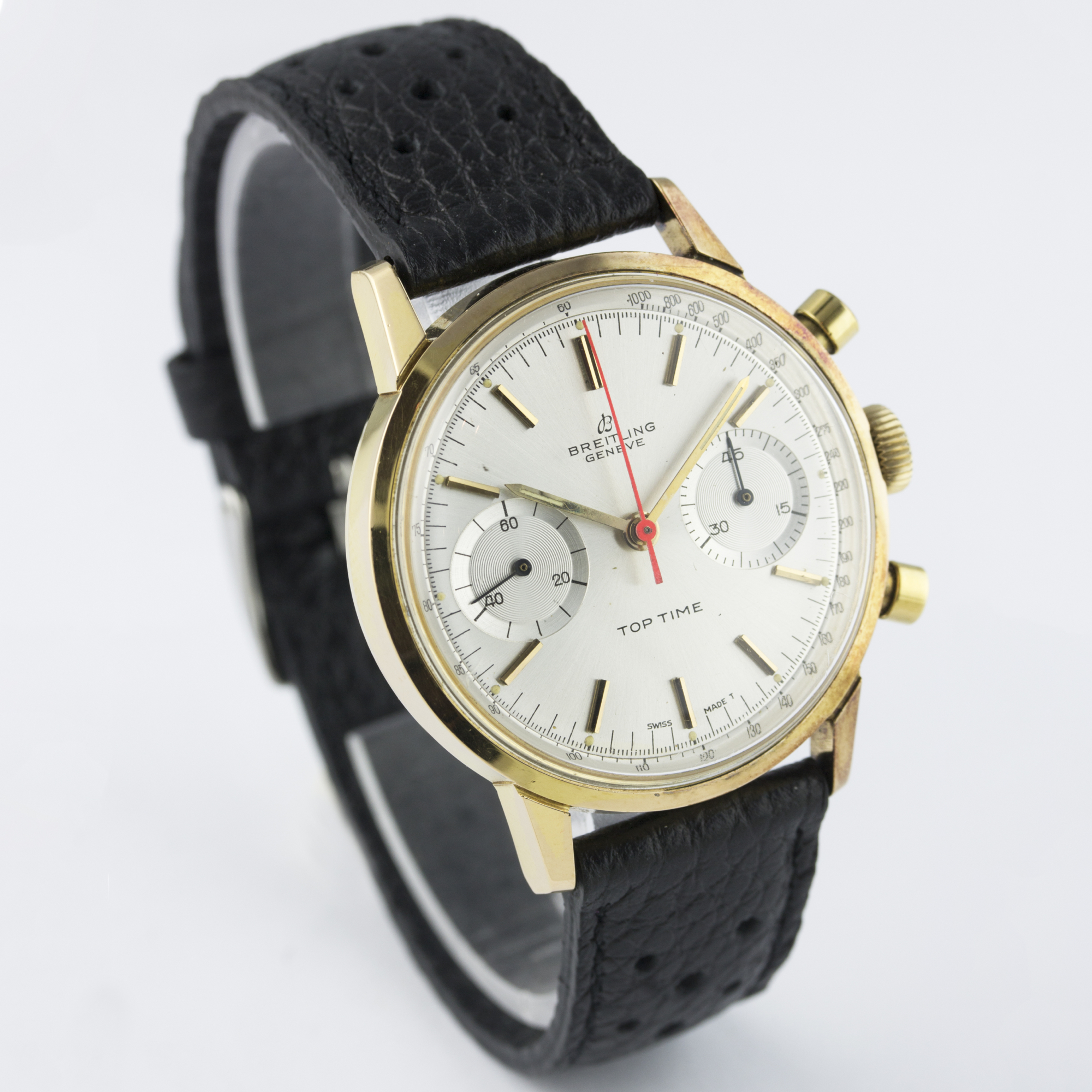 A GENTLEMAN'S "NOS" GOLD PLATED BREITLING TOP TIME CHRONOGRAPH WRIST WATCH CIRCA 1960s, REF. 2000 D: - Image 5 of 6