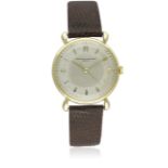 A GENTLEMAN'S 18K SOLID GOLD VACHERON & CONSTANTIN WRIST WATCH CIRCA 1950s D: Silver dial with outer