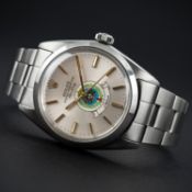 A RARE GENTLEMAN'S STAINLESS STEEL ROLEX OYSTER PERPETUAL AIR KING PRECISION BRACELET WATCH CIRCA