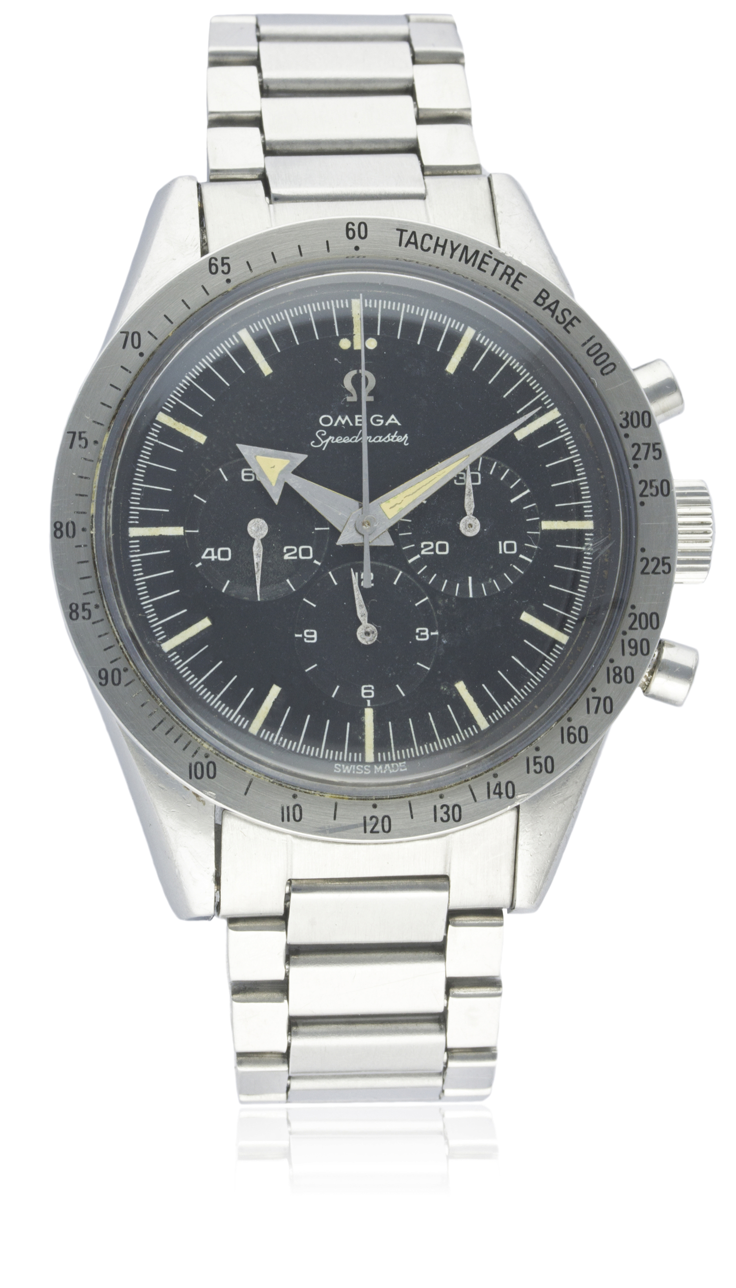 A VERY RARE GENTLEMAN'S STAINLESS STEEL OMEGA SPEEDMASTER CHRONOGRAPH BRACELET WATCH DATED 1959, - Image 2 of 11