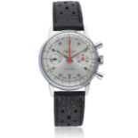 A GENTLEMAN'S BREITLING TOP TIME CHRONOGRAPH WRIST WATCH CIRCA 1970, REF. 9121 D: Silver dial with