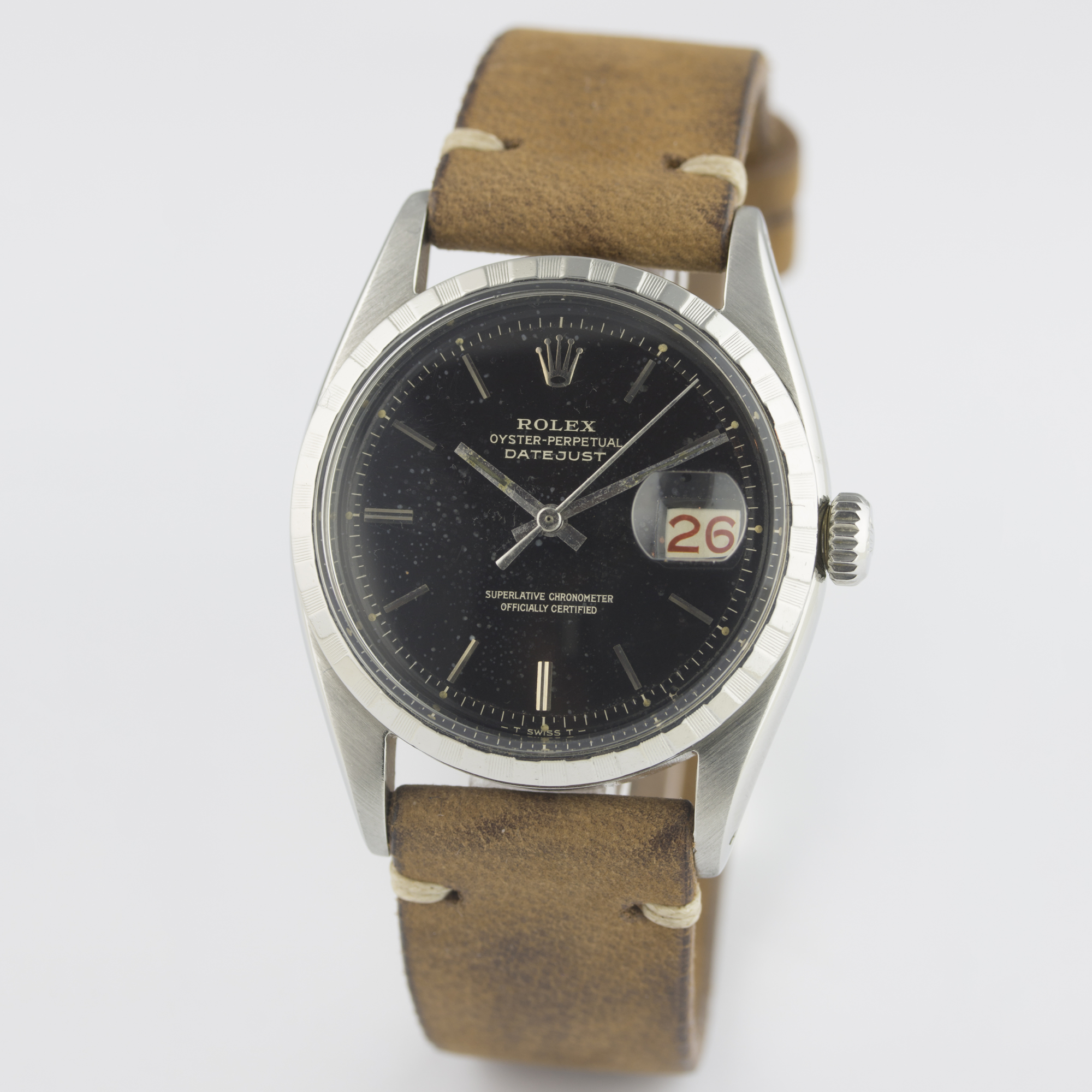 A RARE GENTLEMAN'S STAINLESS STEEL ROLEX OYSTER PERPETUAL DATEJUST WRIST WATCH CIRCA 1960, REF. 6605 - Image 3 of 9