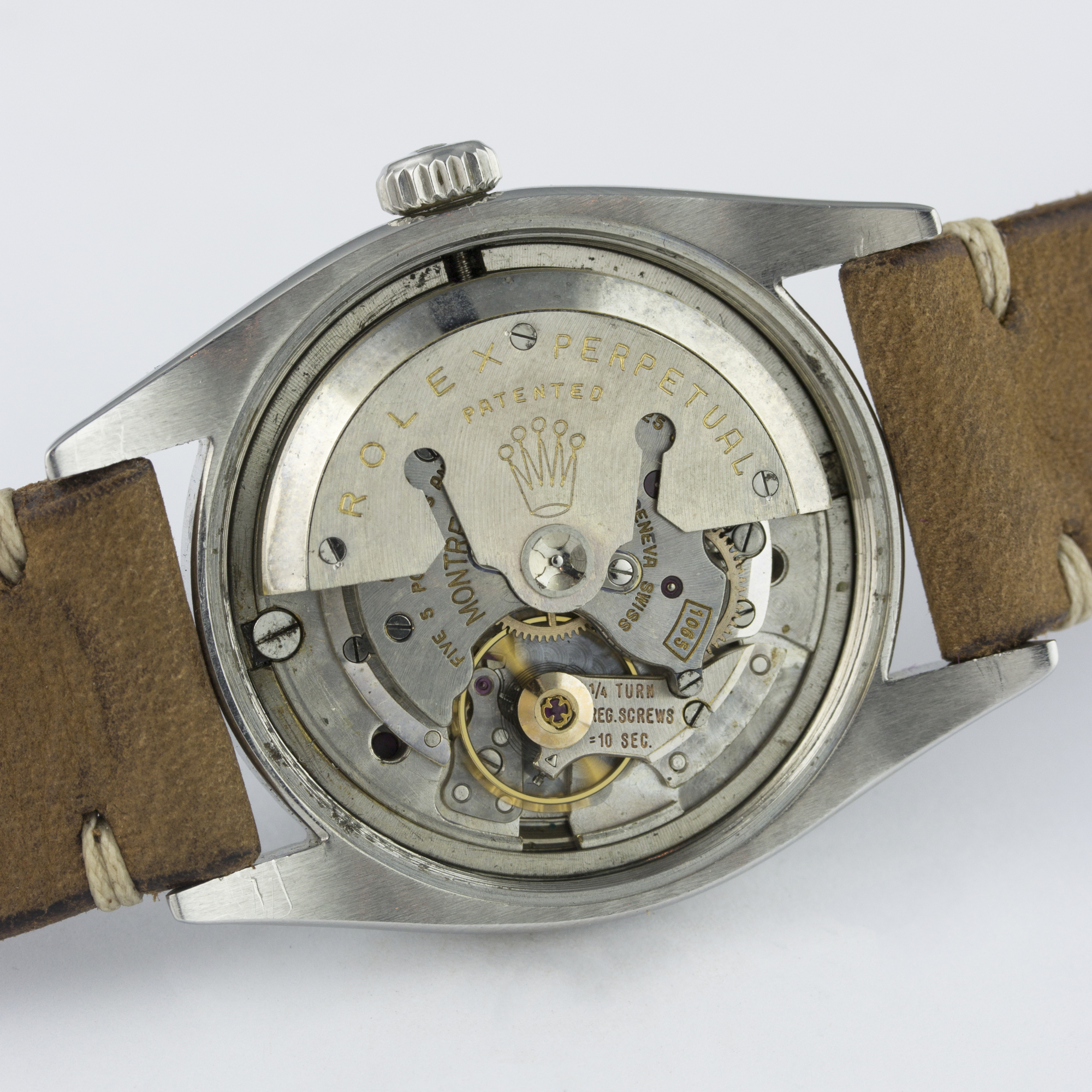 A RARE GENTLEMAN'S STAINLESS STEEL ROLEX OYSTER PERPETUAL DATEJUST WRIST WATCH CIRCA 1960, REF. 6605 - Image 8 of 9