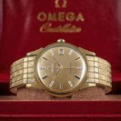 A FINE & RARE GENTLEMAN'S 18K SOLID GOLD & DIAMOND OMEGA CONSTELLATION CHRONOMETER BRACELET WATCH