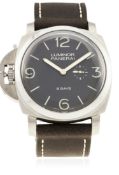 A GENTLEMAN'S TITANIUM 8 DAYS PANERAI LUMINOR 1950 LEFT HANDED WRIST WATCH DATED 2011, PAM00368 N