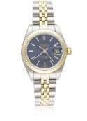 A LADIES STEEL & GOLD ROLEX OYSTER PERPETUAL DATEJUST BRACELET WATCH CIRCA 2000, REF. 79173 D: