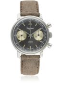 A GENTLEMAN’S STAINLESS STEEL DUGENA CHRONOGRAPH WRIST WATCH CIRCA 1970 WITH "CHOCOLATE" DIAL D: