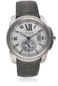 A GENTLEMAN'S STAINLESS STEEL CARTIER CALIBRE AUTOMATIC WRIST WATCH CIRCA 2010, REF. 3299 D: Two