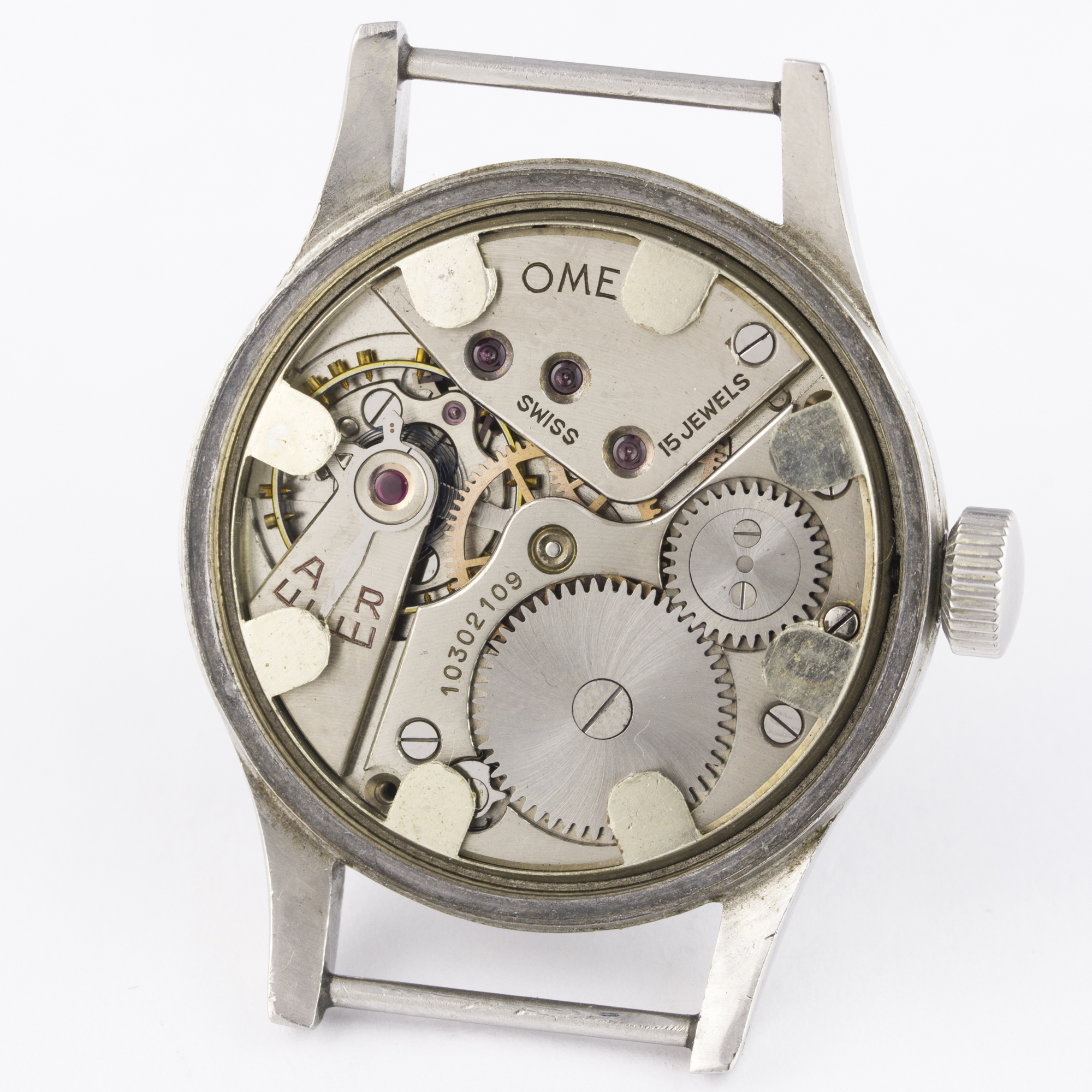 A GENTLEMAN'S STAINLESS STEEL BRITISH MILITARY OMEGA W.W.W. WRIST WATCH CIRCA 1947, PART OF THE " - Image 7 of 8
