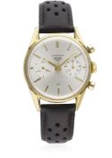 A GENTLEMAN'S GOLD PLATED HEUER CARRERA CHRONOGRAPH WRIST WATCH CIRCA 1960s, REF. 3648S D: Silver