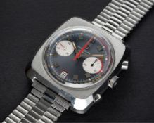 A RARE GENTLEMAN'S STAINLESS STEEL FAVRE LEUBA CHRONOGRAPH BRACELET WATCH CIRCA 1960s, REF. 31013 D: