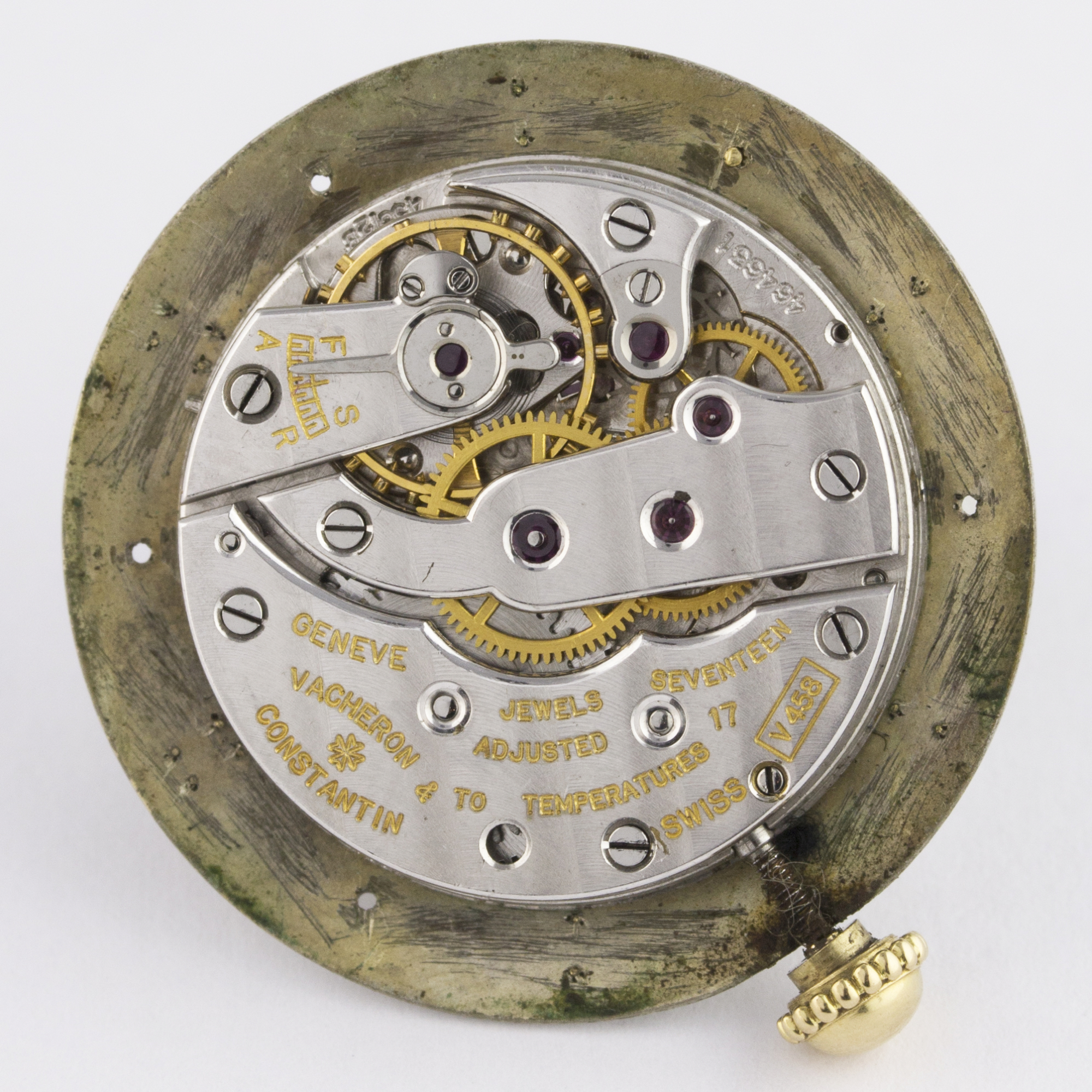 A GENTLEMAN'S STEEL & GOLD VACHERON & CONSTANTIN WRIST WATCH CIRCA 1940s D: Silver dial with bi- - Image 7 of 8