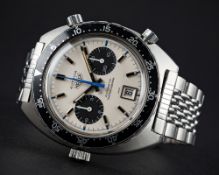 A VERY RARE GENTLEMAN'S STAINLESS STEEL HEUER AUTAVIA "JO SIFFERT" AUTOMATIC CHRONOGRAPH BRACELET