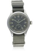 A GENTLEMAN'S STAINLESS STEEL BRITISH MILITARY TIMOR W.W.W. WRIST WATCH CIRCA 1940s, PART OF THE "