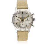 A RARE GENTLEMAN’S STAINLESS STEEL WAKMANN TRIPLE CALENDAR CHRONOGRAPH WRIST WATCH CIRCA 1970s