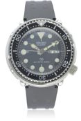 A RARE GENTLEMAN'S STAINLESS STEEL SEIKO "TUNA CAN" QUARTZ DIVERS 300M WRIST WATCH CIRCA 1978,