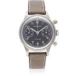 A RARE GENTLEMAN'S FRENCH MILITARY J. AURICOSTE TYPE 20 FLYBACK CHRONOGRAPH WRIST WATCH CIRCA