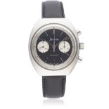 A GENTLEMAN'S STAINLESS STEEL ACCURIST SCHOCKMASTER CHRONOGRAPH WRIST WATCH CIRCA 1970s D: Black