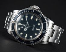 A RARE GENTLEMAN'S STAINLESS STEEL ROLEX OYSTER PERPETUAL SUBMARINER BRACELET WATCH CIRCA 1967, REF.