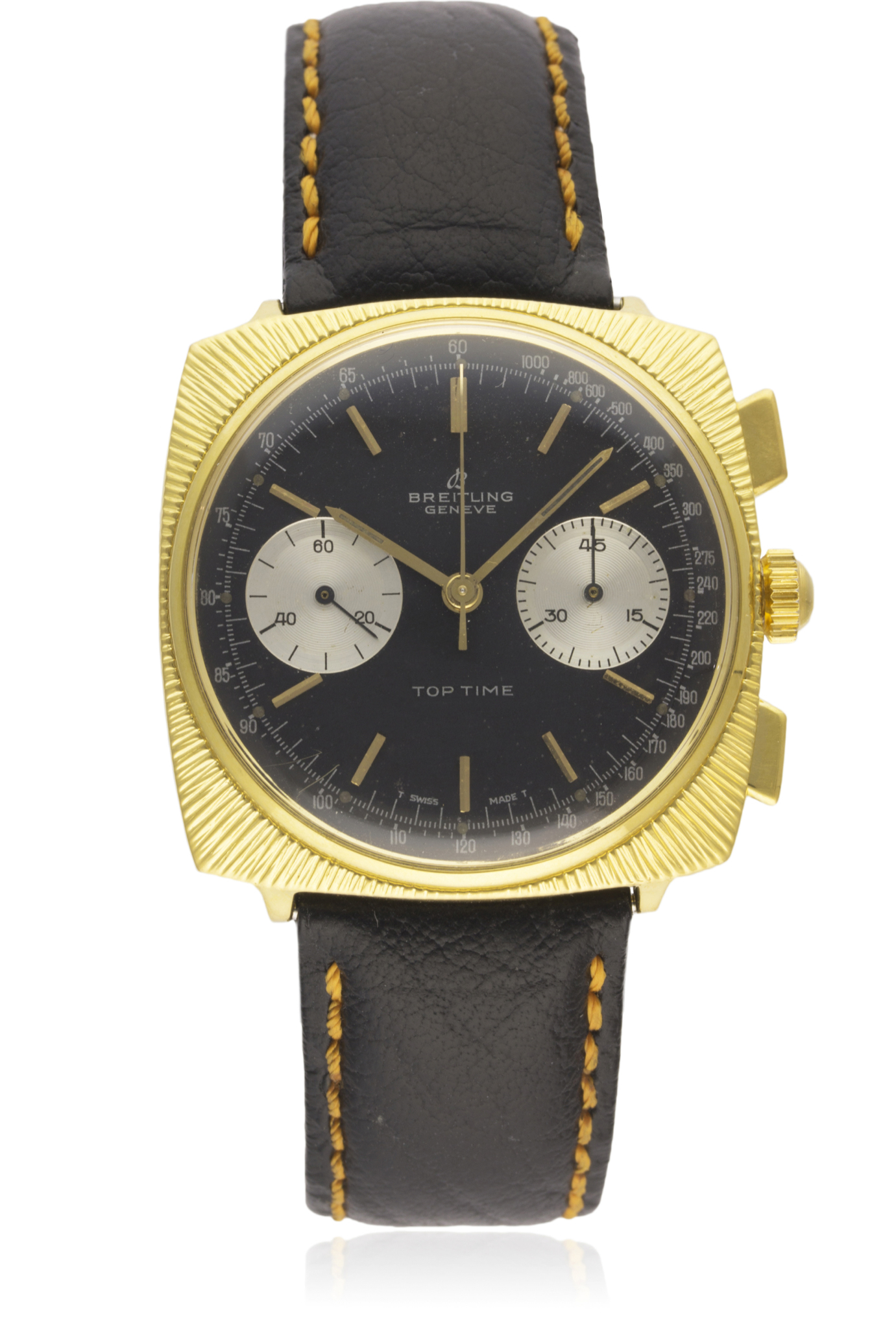 A GENTLEMAN'S GOLD PLATED BREITLING TOP TIME CHRONOGRAPH WRIST WATCH CIRCA 1960s, REF. 2009  D: