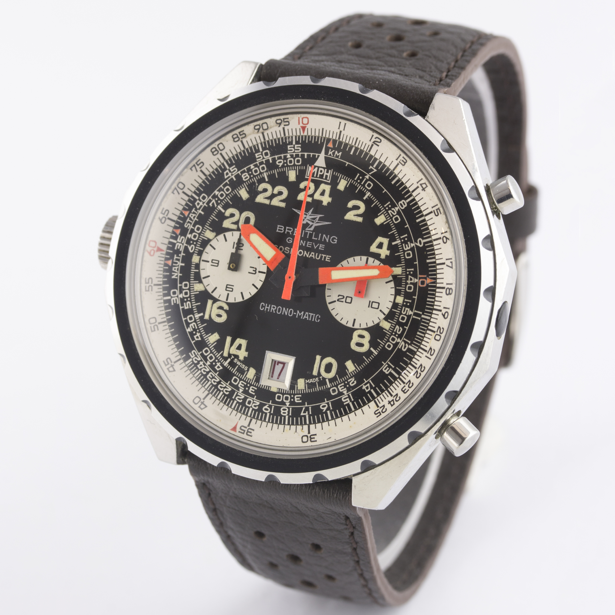 A RARE GENTLEMAN'S STAINLESS STEEL BREITLING CHRONO MATIC COSMONAUTE CHRONOGRAPH WRIST WATCH CIRCA - Image 4 of 6