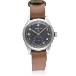 A RARE GENTLEMAN'S STAINLESS STEEL BRITISH MILITARY ETERNA W.W.W. WRIST WATCH CIRCA 1940s, PART OF