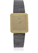 AN 18K SOLID GOLD PIAGET PROTOCOLE WRIST WATCH CIRCA 1980s, REF. 9154 D: Gold embossed dial. M: