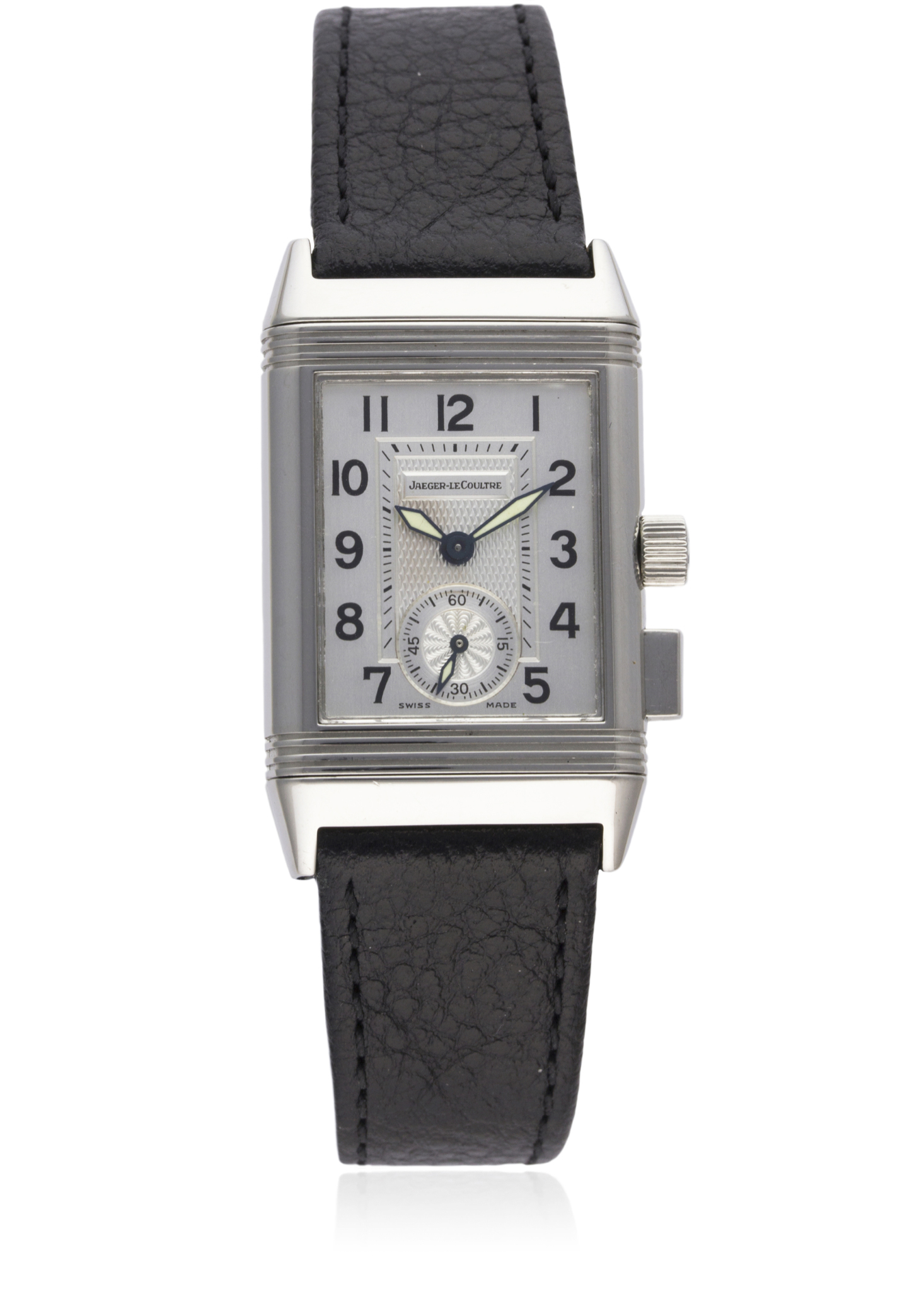 A GENTLEMAN'S STAINLESS STEEL JAEGER LECOULTRE REVERSO MEMORY WRIST WATCH DATED 2000, REF. 255.8.